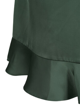 Satynowa sukienka kopertowa z dlugim rekawem, Duck Green, Packshot image number 4