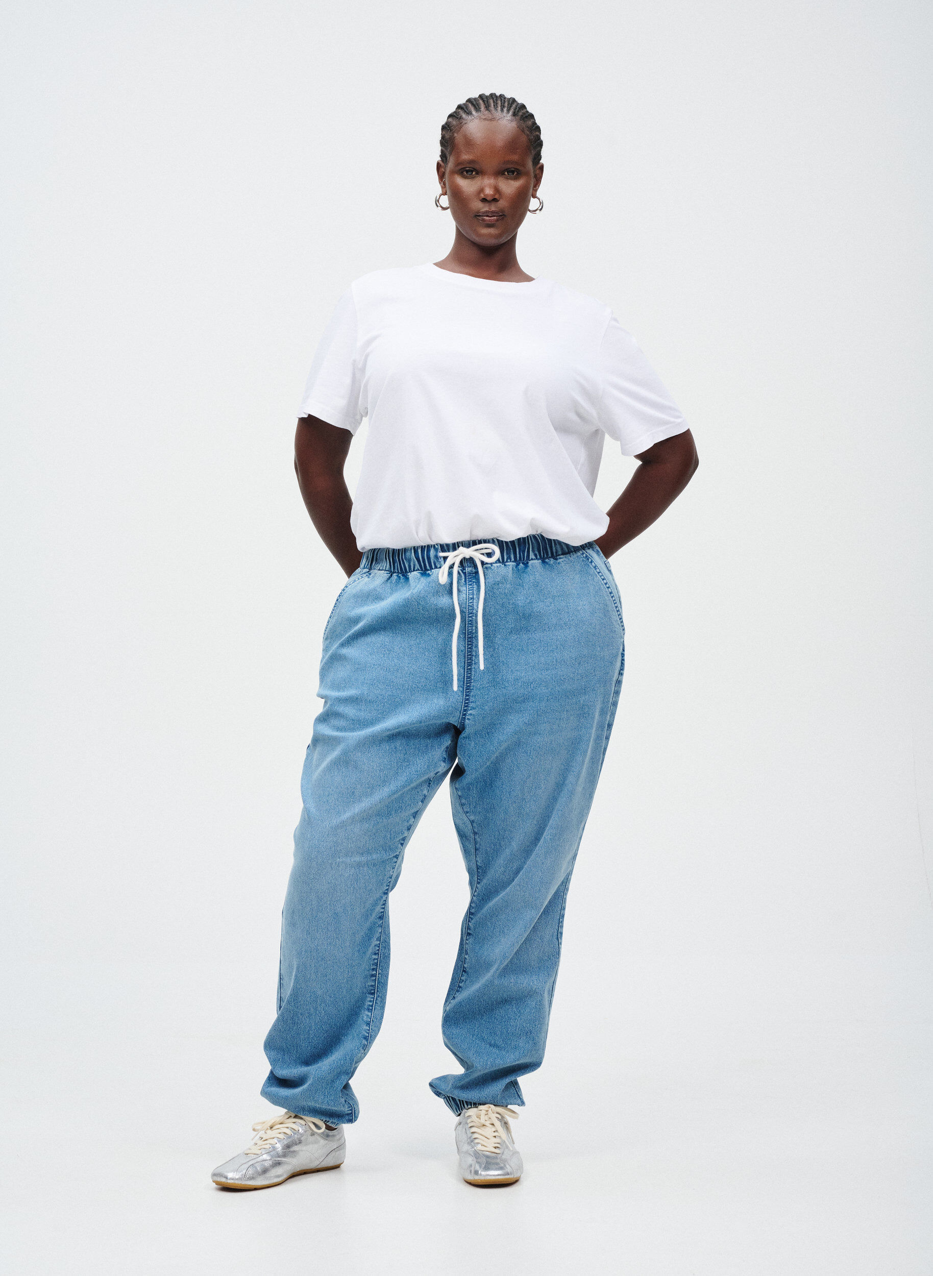 ZizziJeansowe joggery z kieszeniami, Niebieskie, Image image number 0