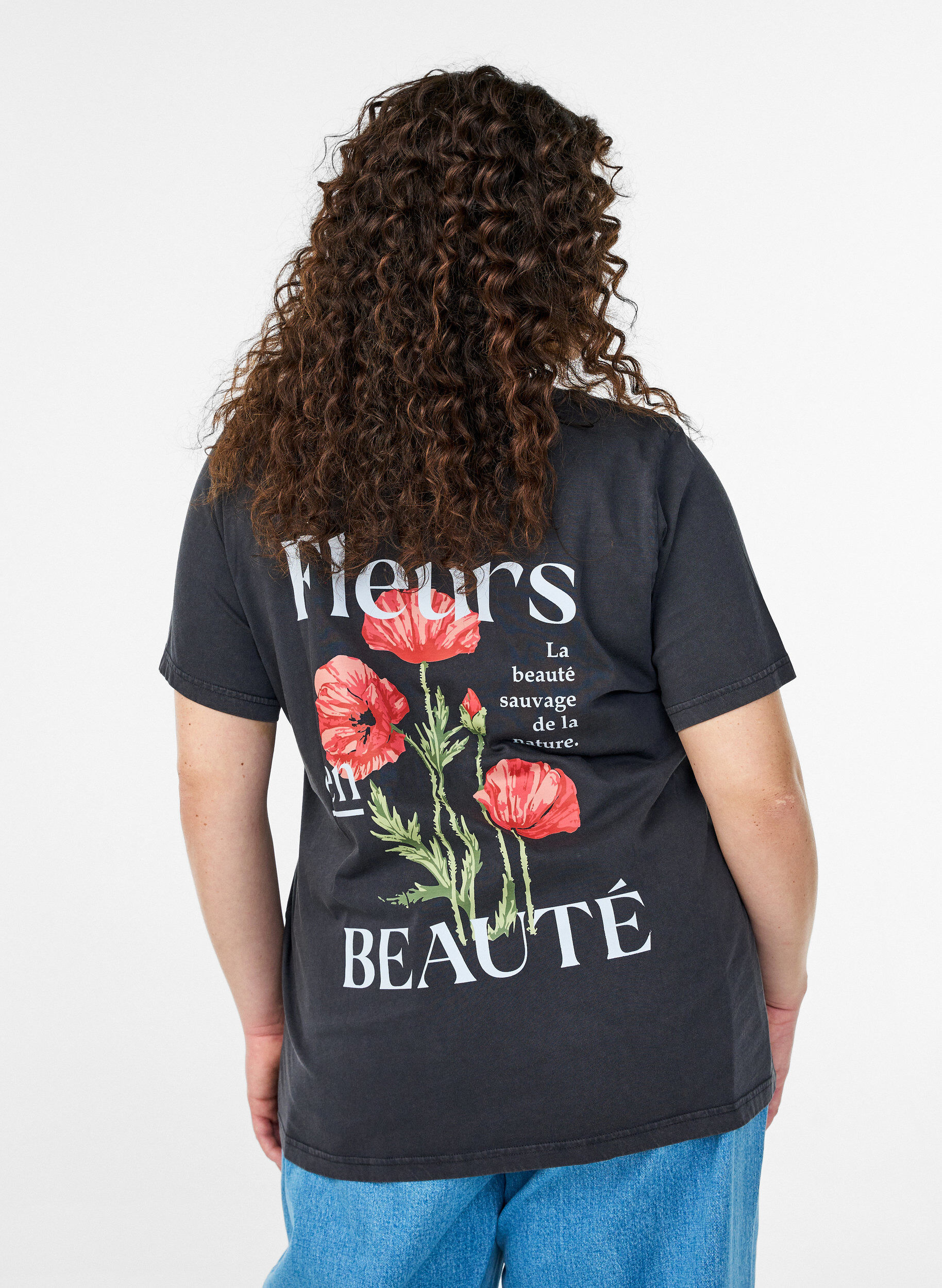 Zizzi Koszulka bawelniana z nadrukiem z przodu i z tylu, 9991, Model image number 2