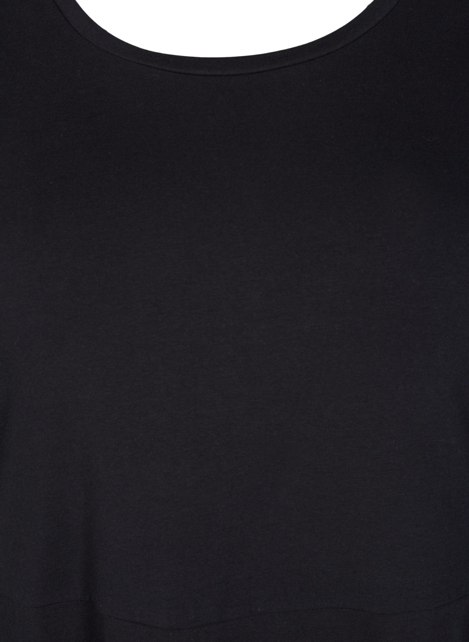 Zizzi Jednokolorowa bawelniana sukienka z kr&oacute;tkim rekawem, Black, Packshot image number 2