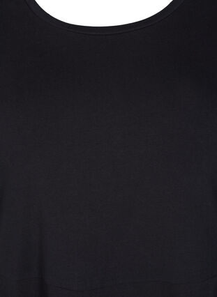 Jednokolorowa bawelniana sukienka z krótkim rekawem, Black, Packshot image number 2