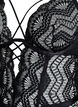 Koronkowe bodystocking z detalami z koronki, Czarne, Packshot image number 2