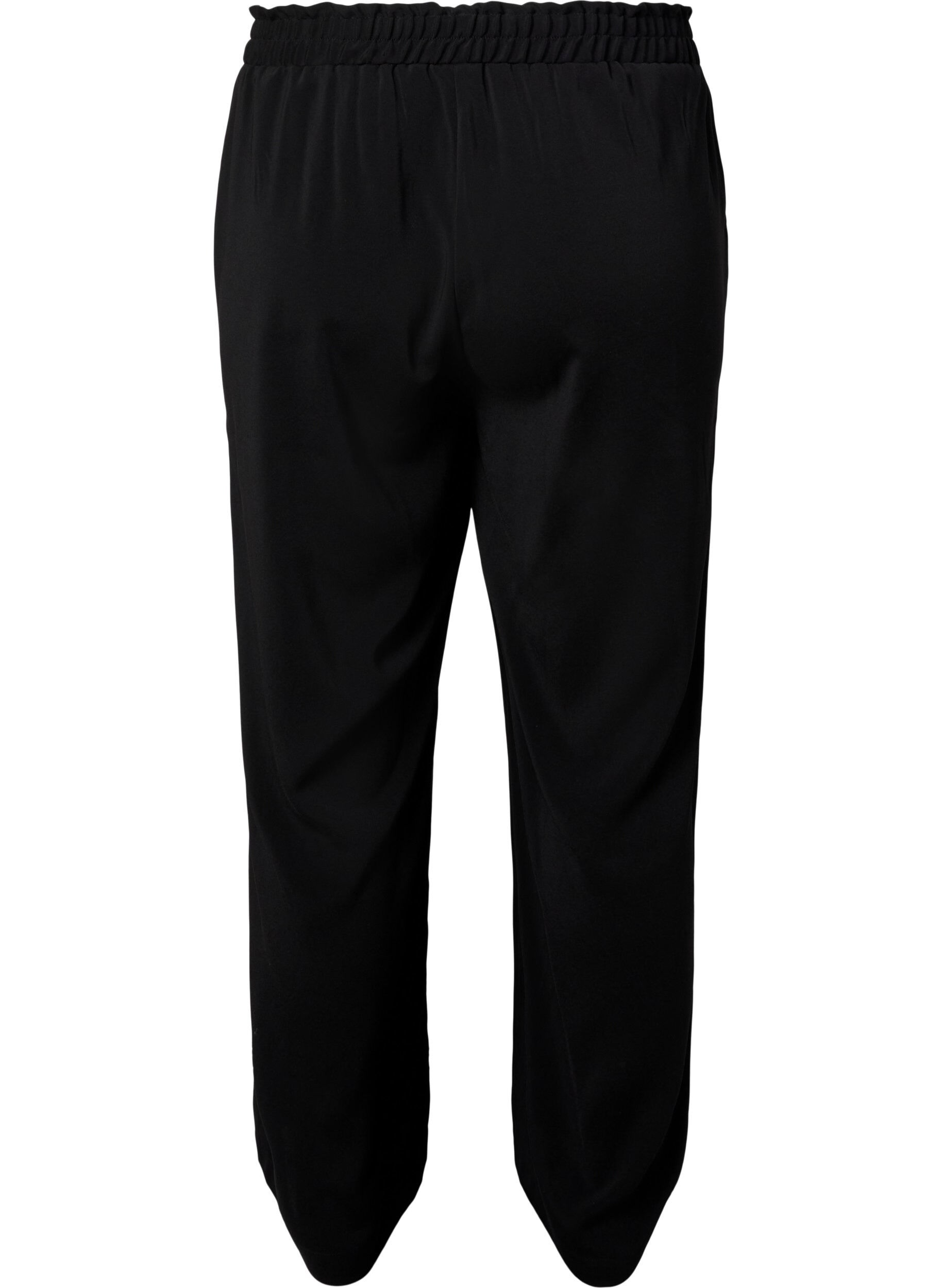 Zizzi Flared trousers with pockets, Black, Packshot image number 1