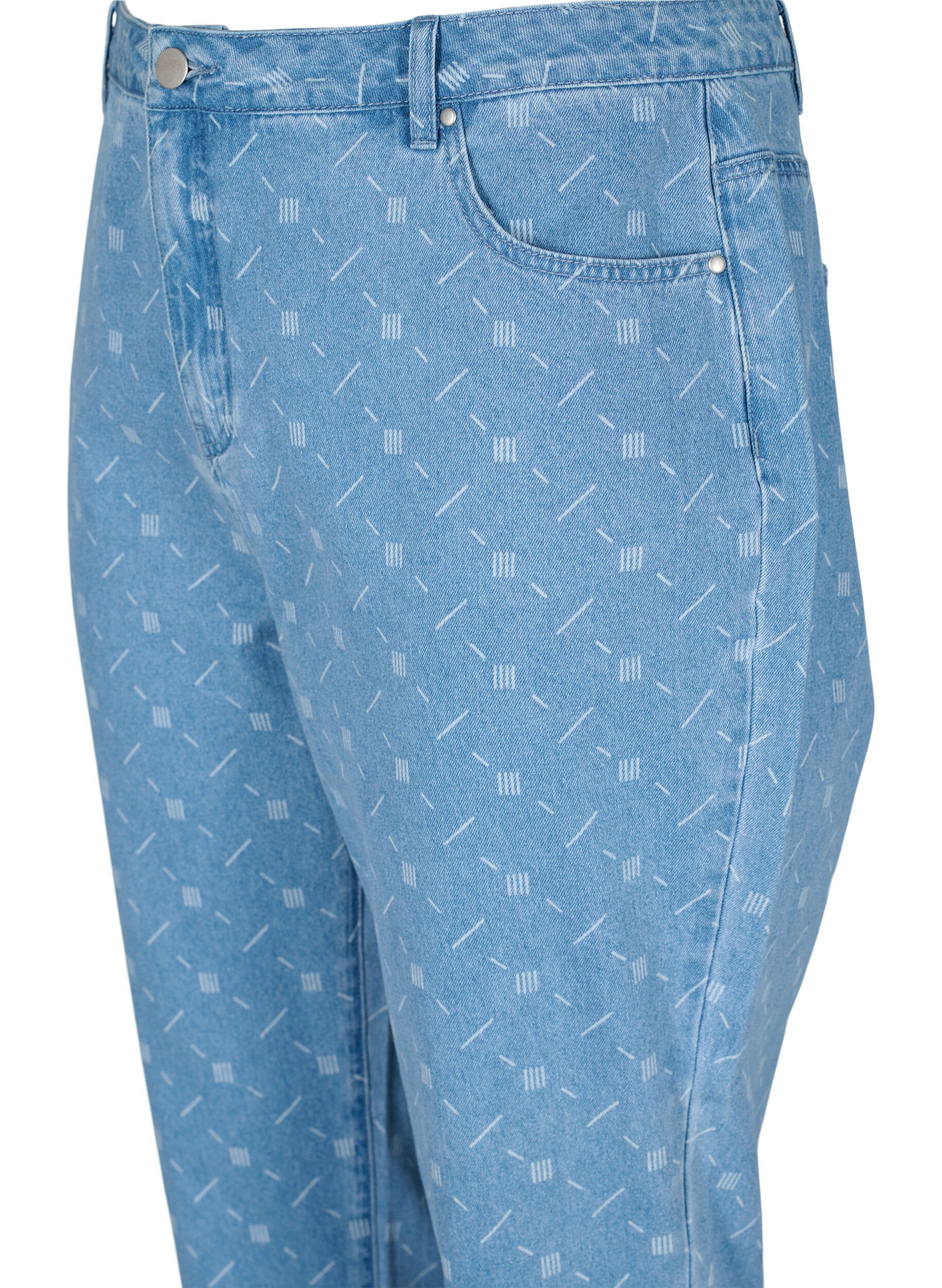 Zizzi  Jeansy Mille typu mom fit z nadrukiem, Light blue denim, Packshot image number 2
