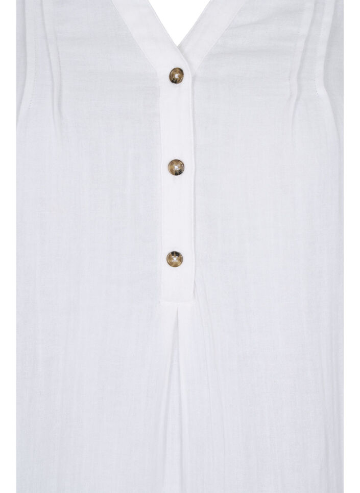 Cotton dress with 3/4 sleeves, Bright White, Packshot image number 2