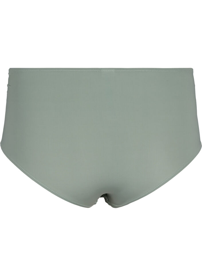 Figi damskie typu hipster z haftem i regularnym stanem, Iceberg Green, Packshot image number 1