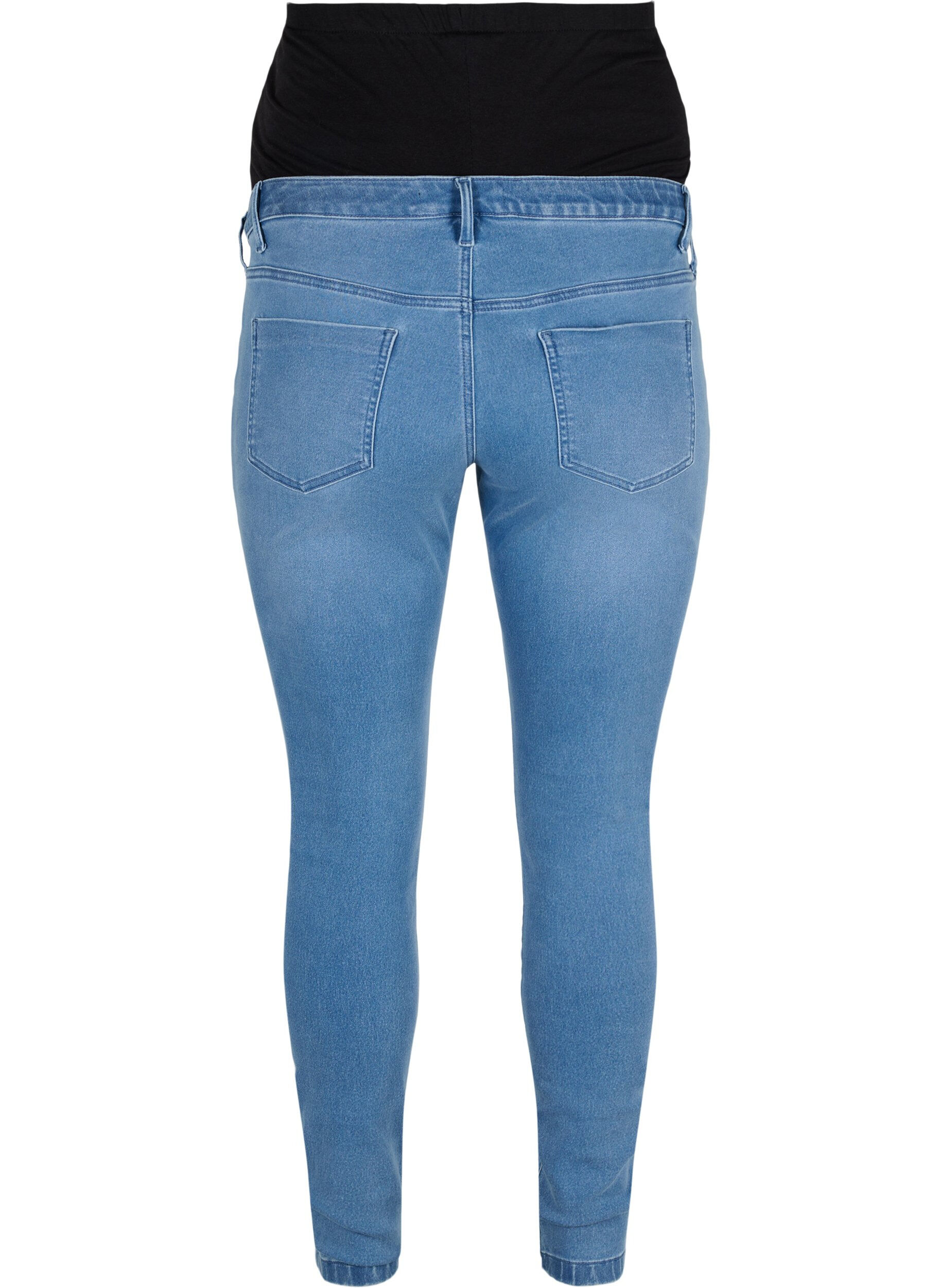 Zizzi Maternity jeggings in a cotton blend, Light blue denim, Packshot image number 1
