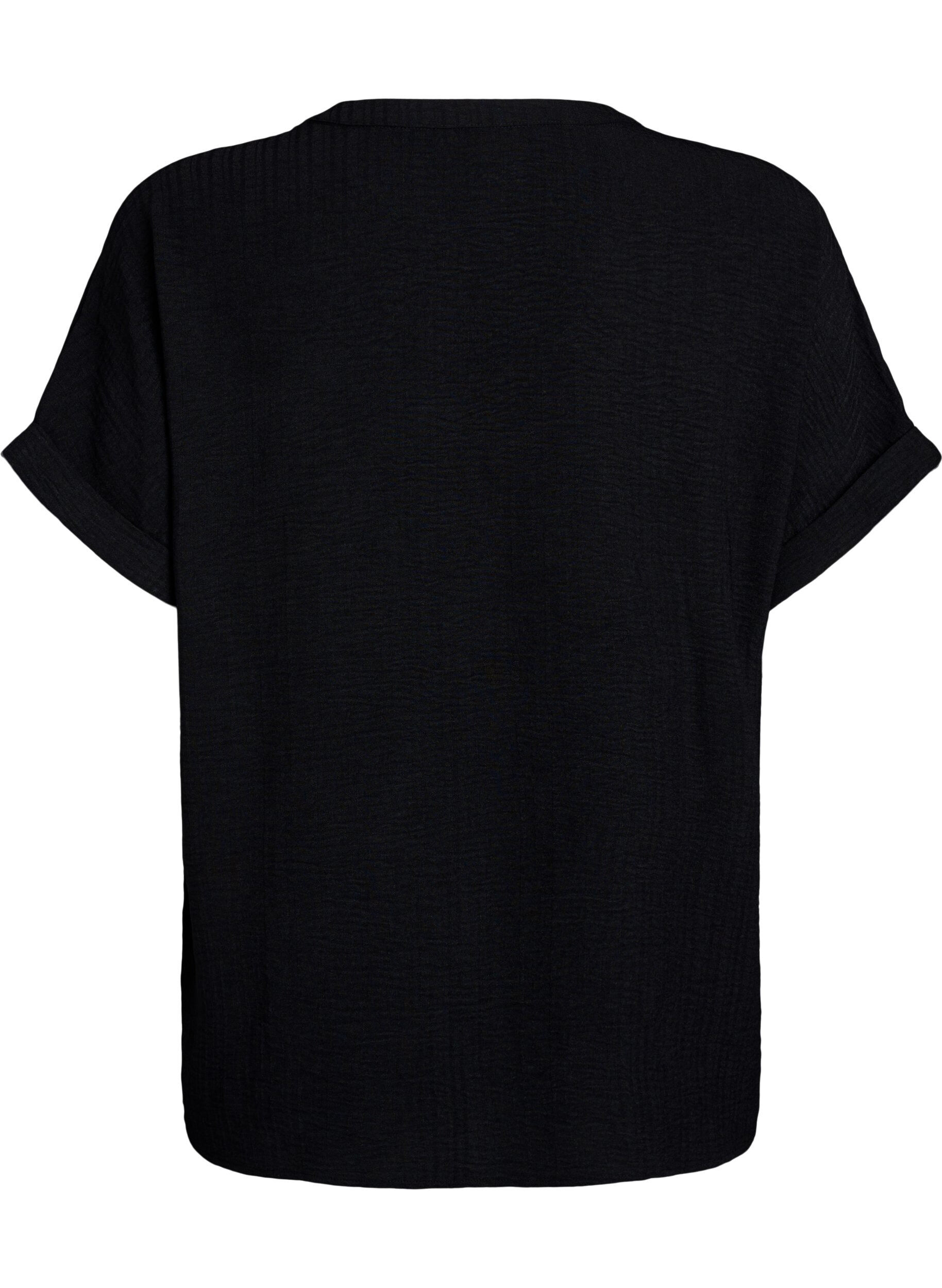 ZizziLuzna bluzka z kr&oacute;tkim rekawem, Czarne, Packshot image number 1