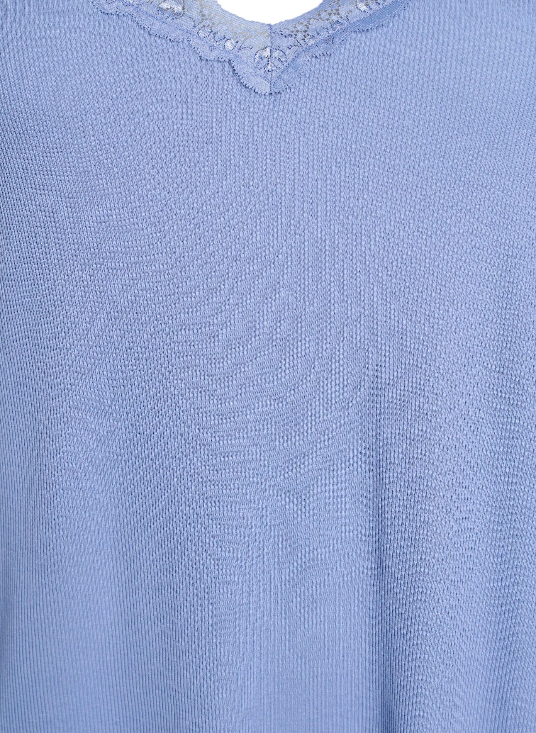 Zizzi Koszula nocna z koronkowym obszyciem, Niebieskie, Packshot image number 2