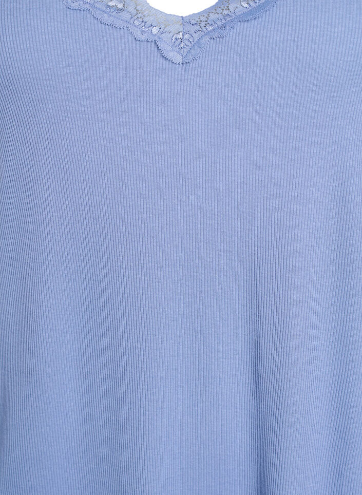 Koszula nocna z koronkowym obszyciem, Niebieskie, Packshot image number 2