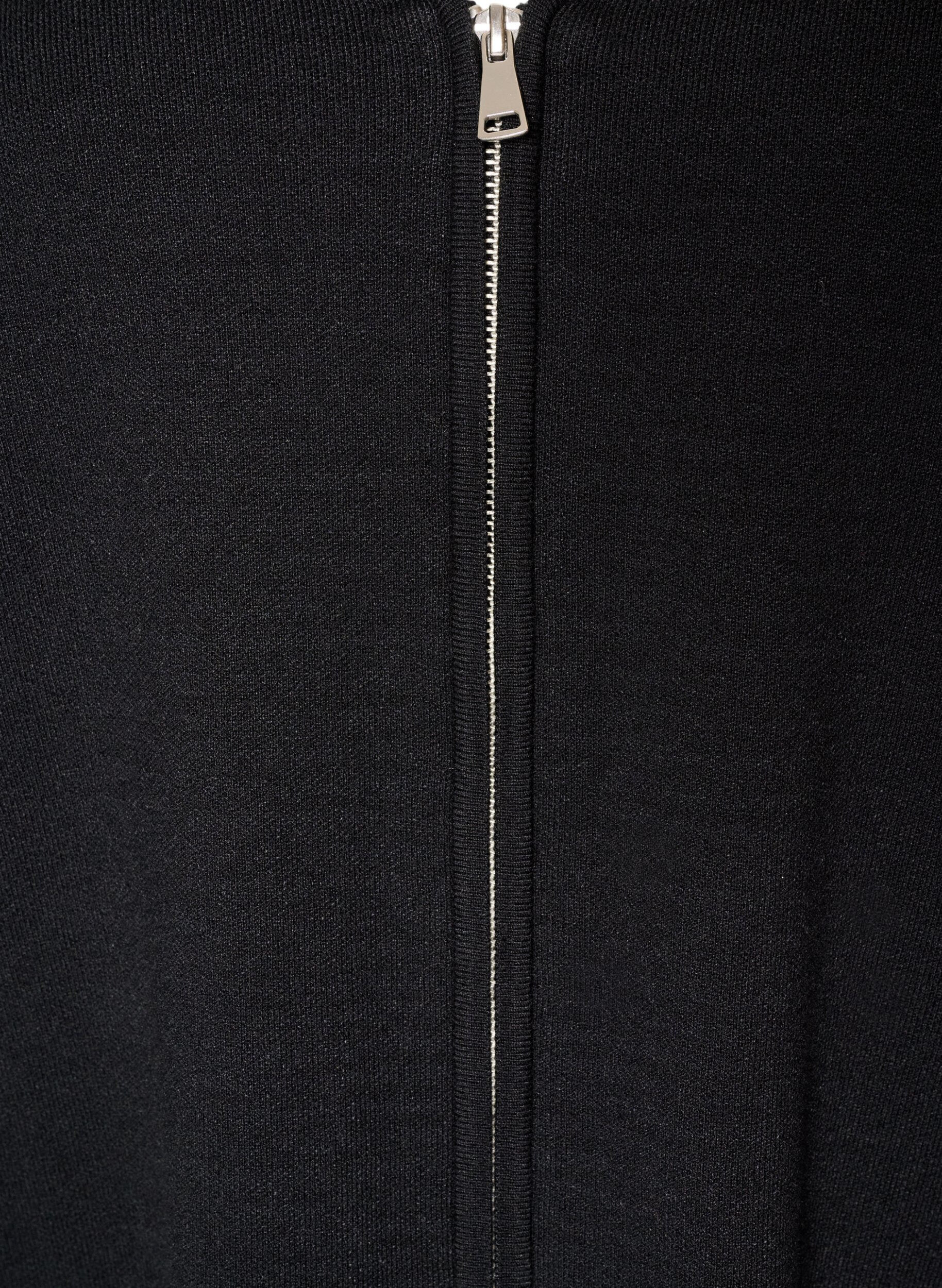 ZizziKardigan z dwukierunkowym zamkiem, Czarne, Packshot image number 2