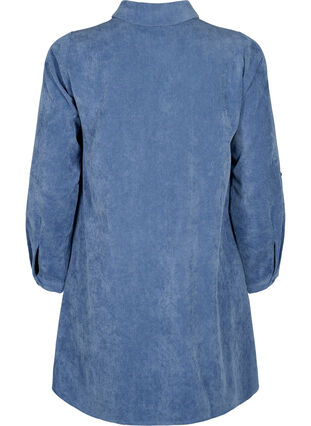 Aksamitna sukienka z zamkiem blyskawicznym i rekawami 3/4, Moonlight Blue, Packshot image number 1