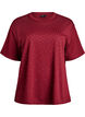 T-shirt z krysztalkami i okraglym dekoltem, Ciemnobordowy, Packshot image number 0