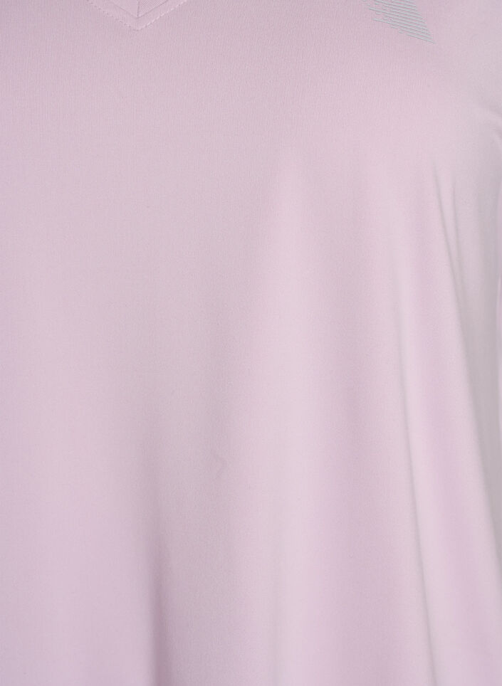 Luzna koszulka treningowa z dekoltem w szpic, Fioletowy, Packshot image number 2