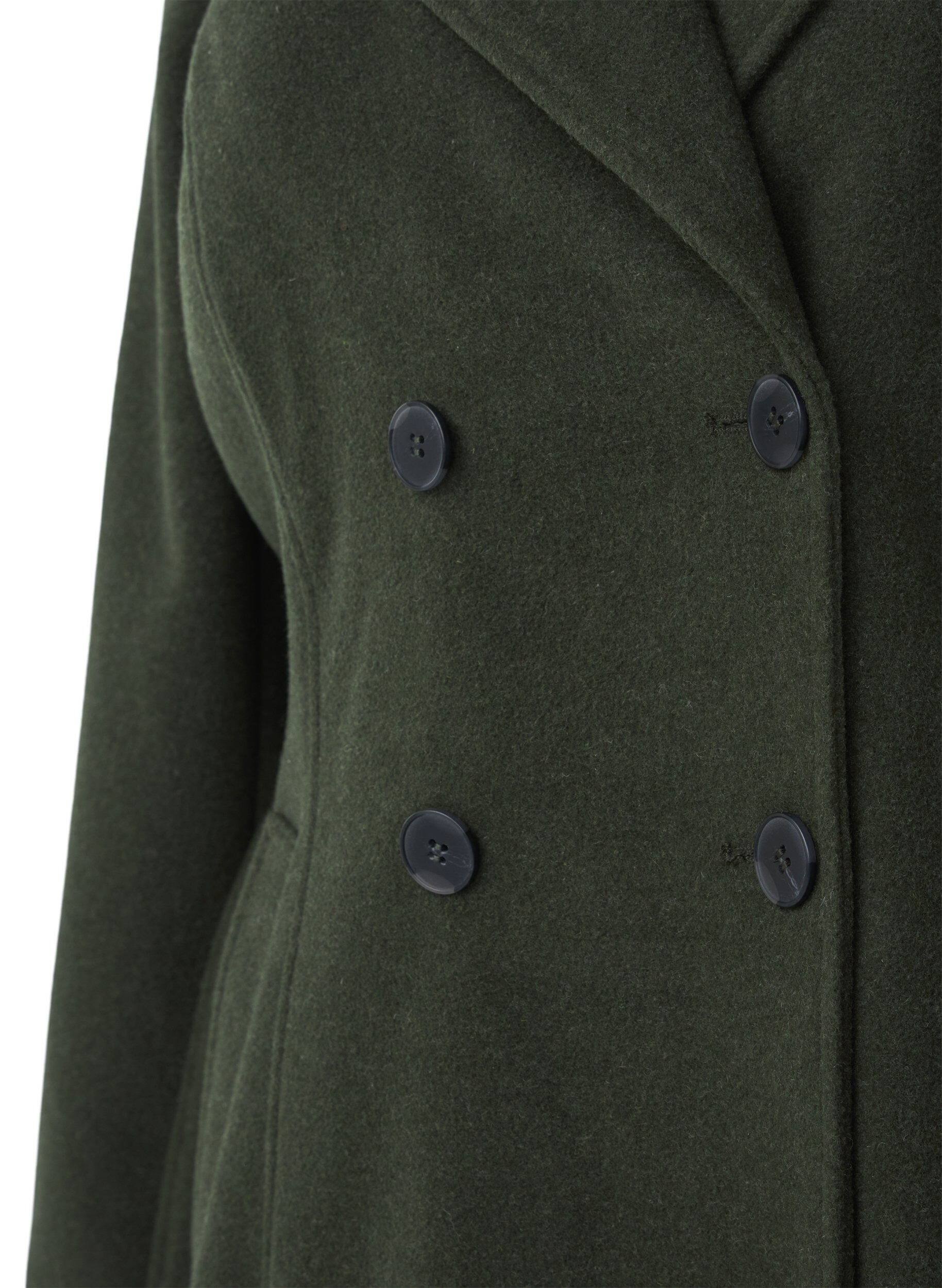 Zizzi Kr&oacute;tka welniana kurtka z paskiem, Forest Night Mel., Packshot image number 2