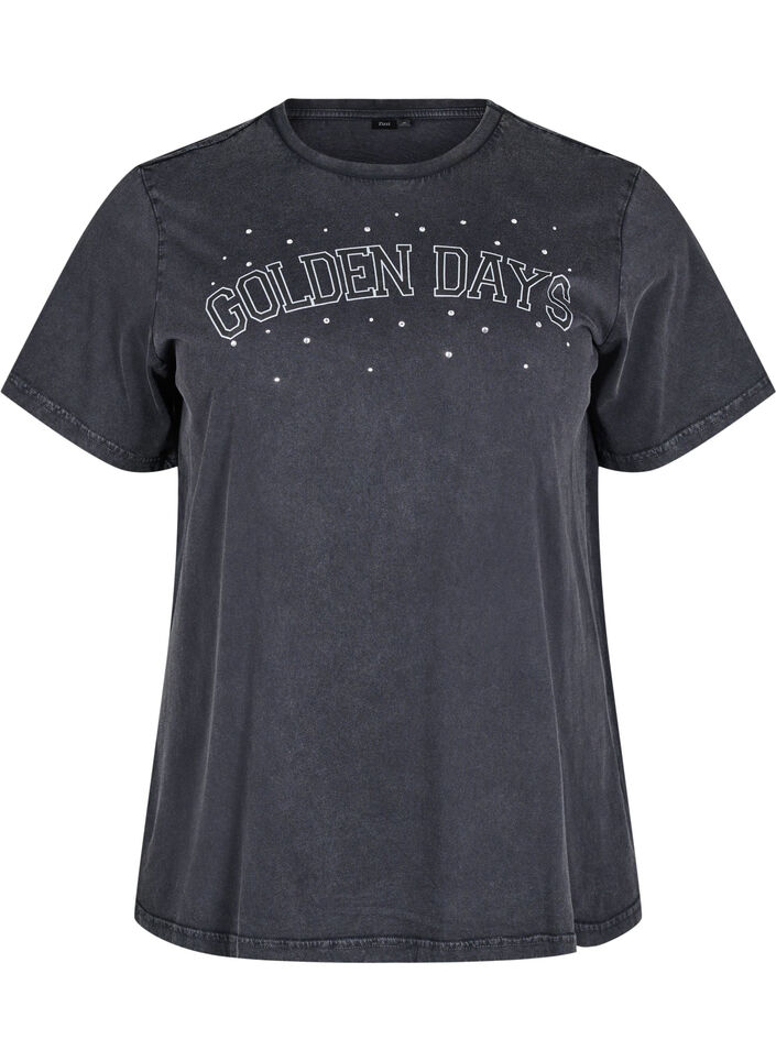 Koszulka z bawelny organicznej z nadrukiem graficznym, Szary, Packshot image number 0