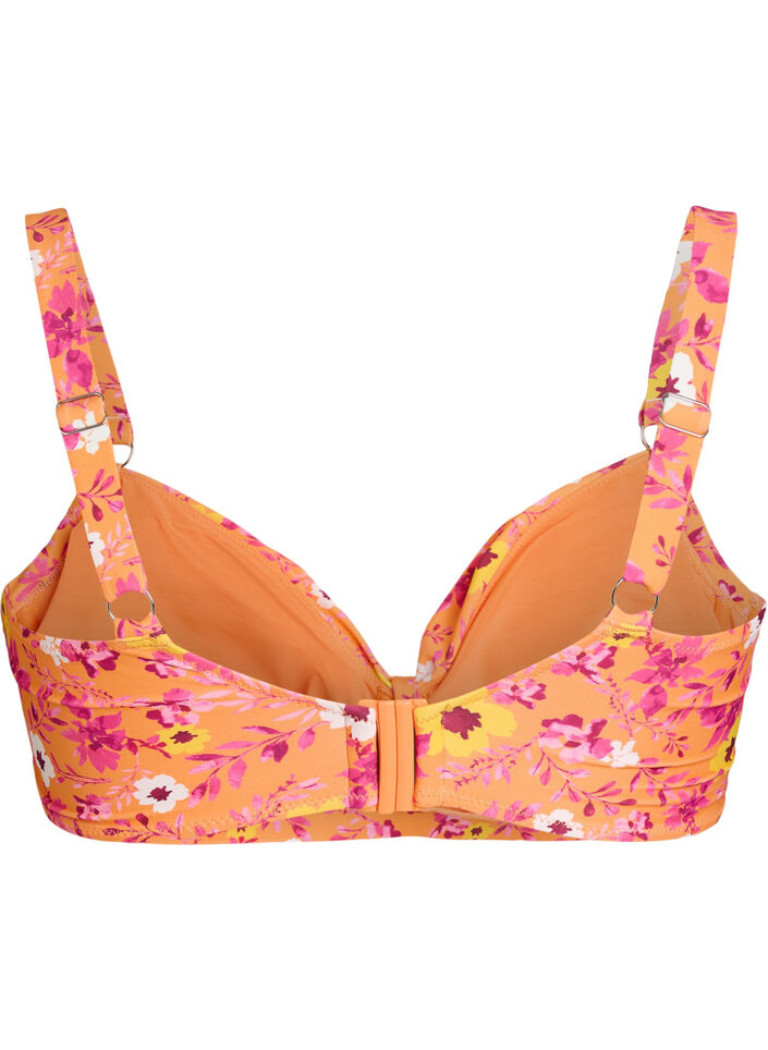 G&oacute;ra od bikini z fiszbinami i wzorem, Pomarańczowy, Packshot