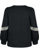 Bluza z perlowymi detalami, Black, Packshot image number 1