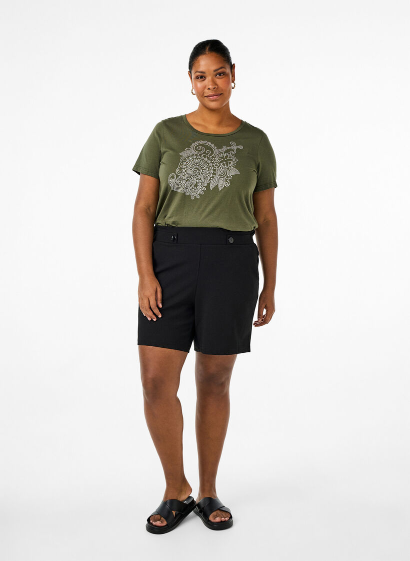 Bawelniana koszulka z krysztalkami, Thyme w. Rhinestones, Model image number 2