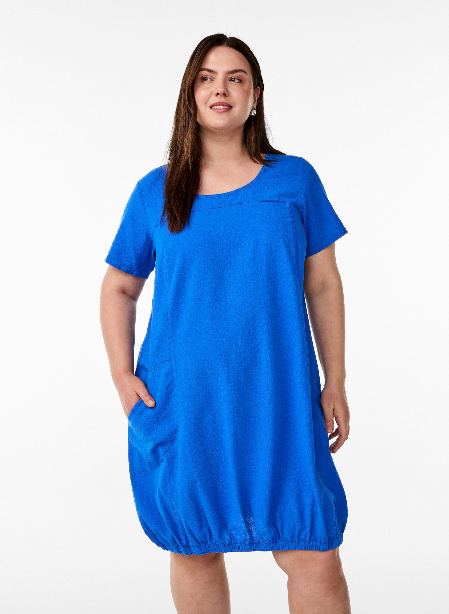 ZizziBawelniana sukienka z kr&oacute;tkim rekawem, Niebieskie, Model image number 0