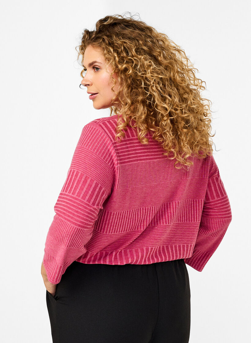 Bluzka z rekawem 3/4 i wzorem w paski, Malaga Mel., Model image number 1