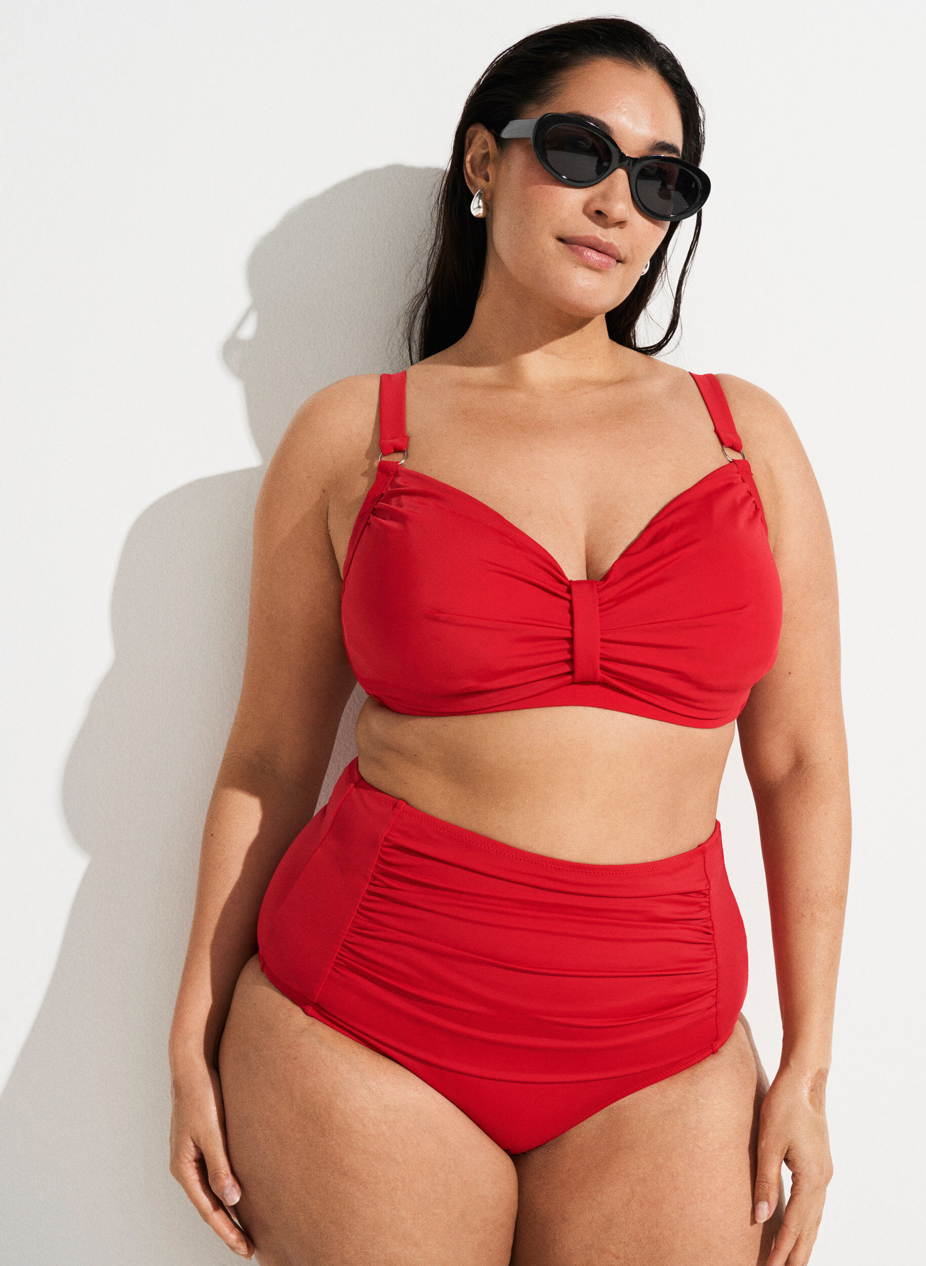 ZizziD&oacute;l bikini z wysoka talia, Czerwony, Image image number 0