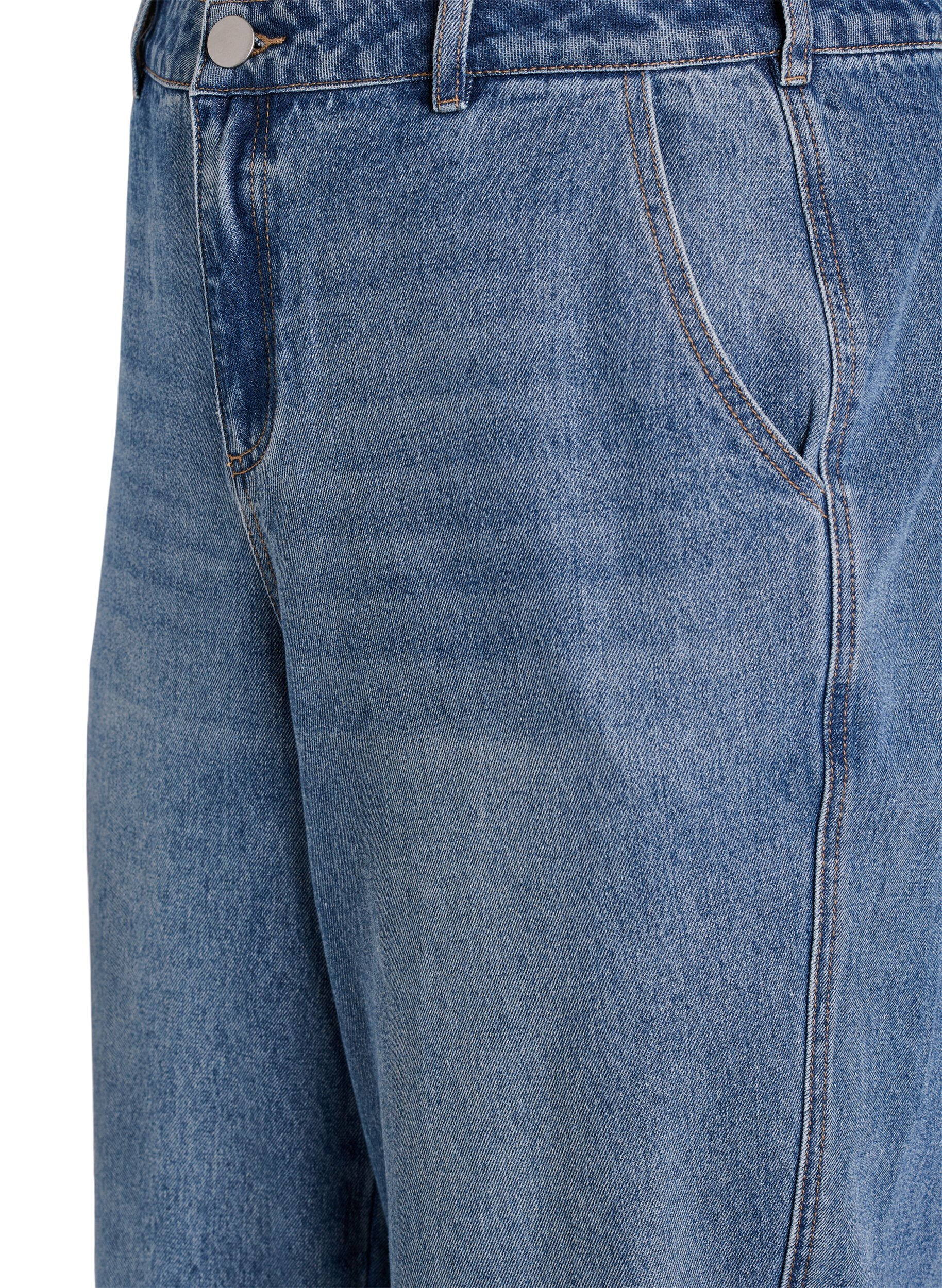 ZizziJeansy barrel z wysokim stanem, Niebieskie, Packshot image number 2
