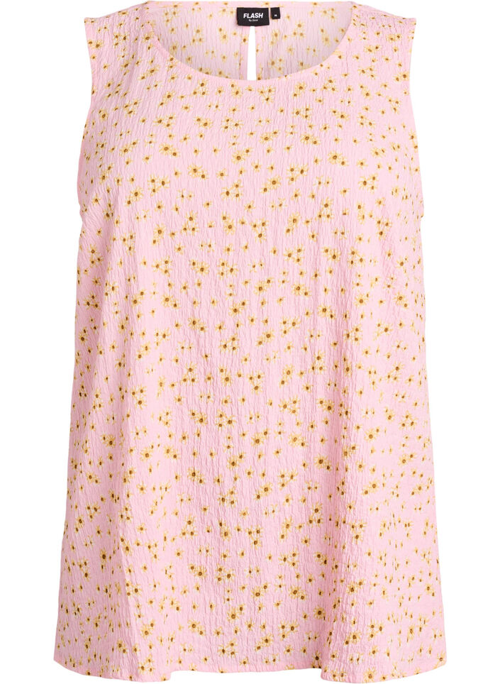 Top bez rekaw&oacute;w z tekstura, R&oacute;żowy, Packshot image number 0