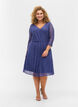 V-neck lace dress with 3/4 sleeves, Blue, Model image number 1