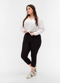 3/4-length legginsy z guzikami, Black, Model