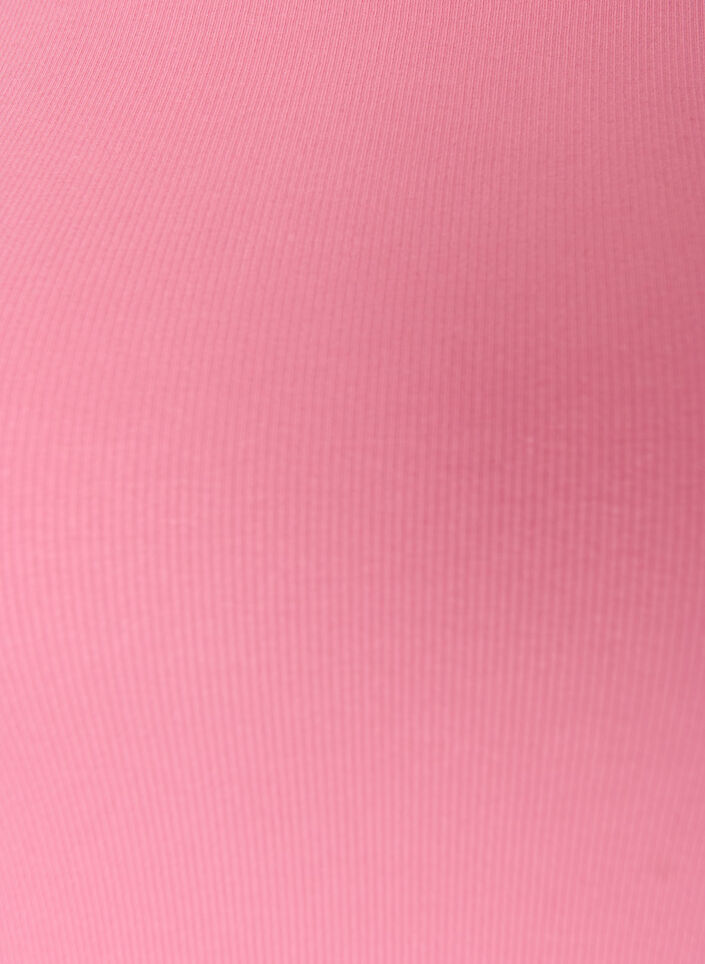Bawelniany prazkowany top z wysokim dekoltem, R&oacute;żowy, Packshot image number 2