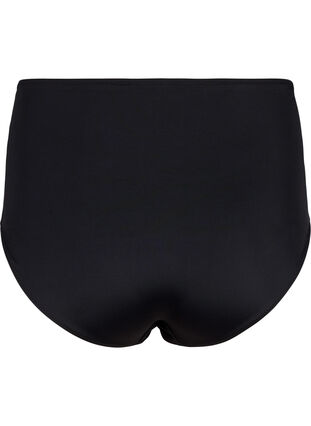 Jednokolorowy dól bikini z wysoka talia, Black, Packshot image number 1