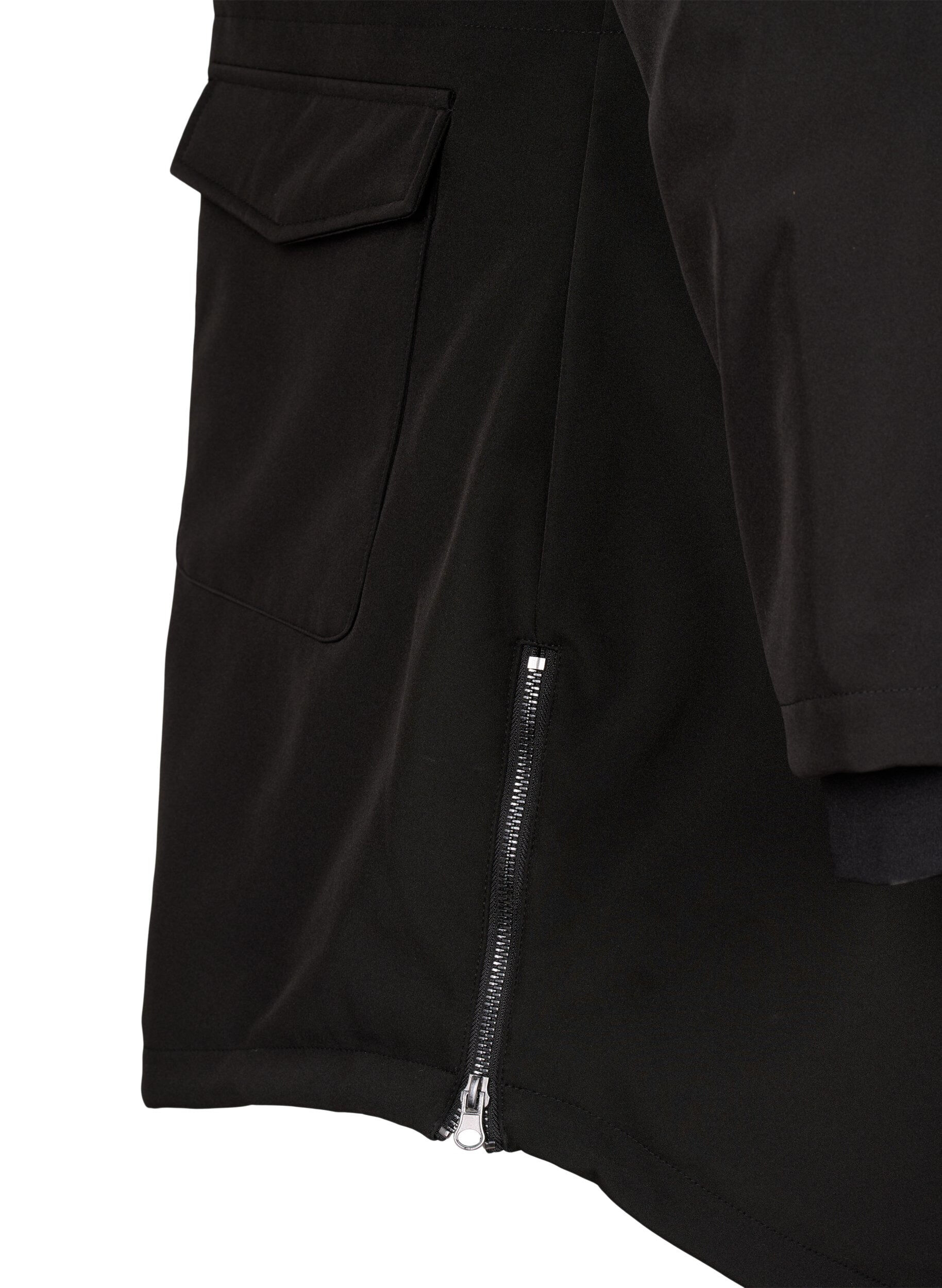 ZizziHydrofobowa kurtka softshell z pikowana podszewka, Czarne, Packshot image number 4