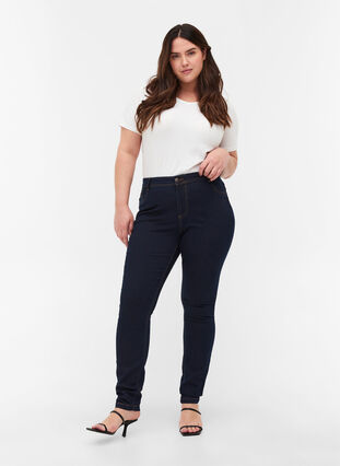 Mocno dopasowane jeansy Amy z wysokim stanem, 1607B Blu.D., Model image number 0