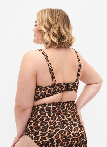 Biustonosz od bikini w panterke ze sznurkowymi detalami, Autentic Leopard, Model image number 1