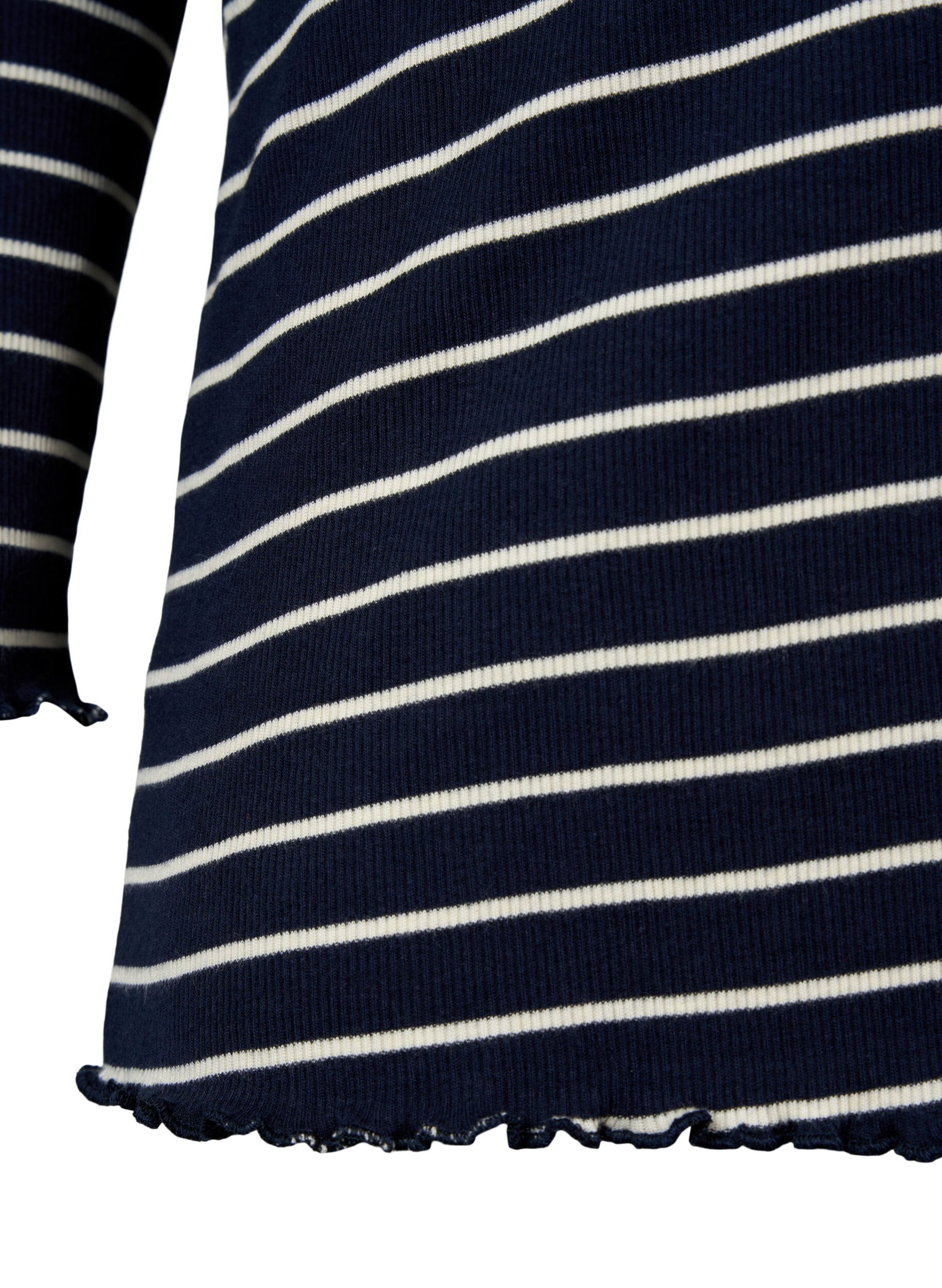 Zizzi Top w paski z okraglym dekoltem, Night Sky Stripe, Packshot image number 3