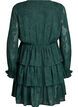 Krótka sukienka z falbankami i fakturowanym wzorem, Zielony, Packshot image number 1