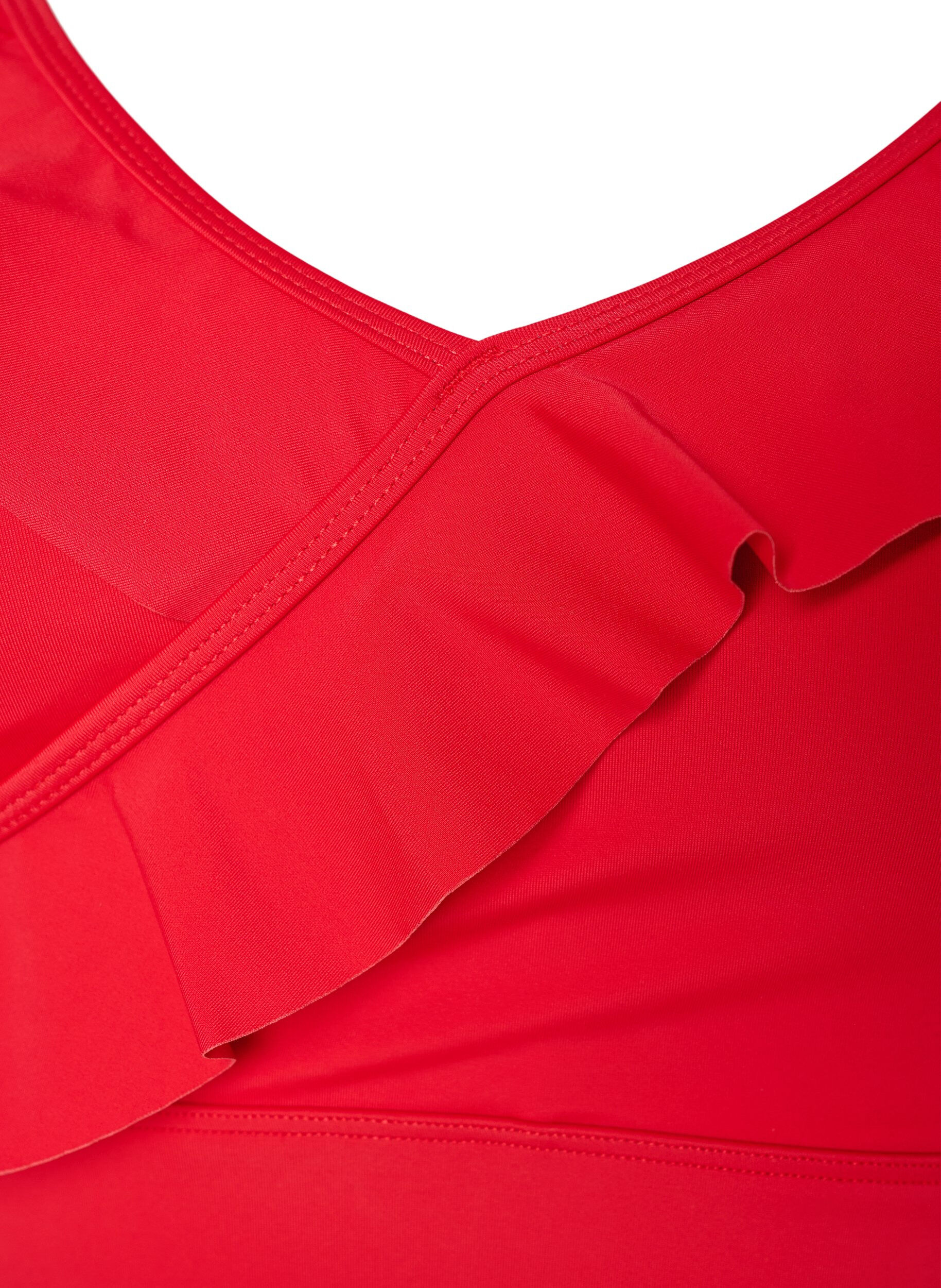 ZizziBikini top with ruffles and removable pads, Red, Packshot image number 2