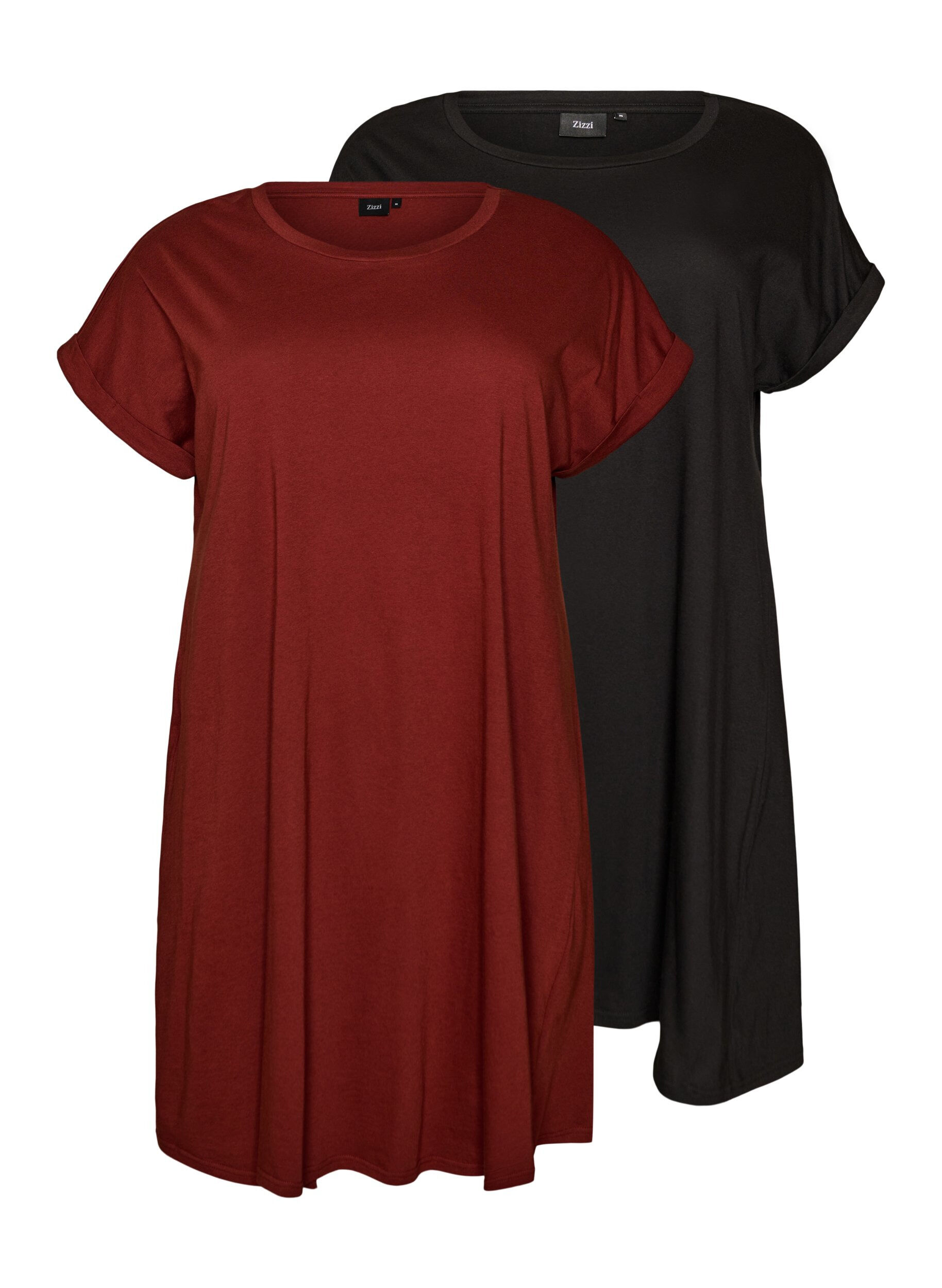 Zizzi 2-pack T-shirt z kr&oacute;tkim rekawem, Pomarańczowy, Packshot image number 0