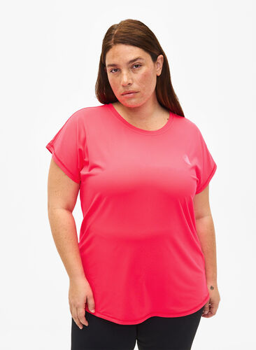 Koszulka treningowa z krótkim rekawem, Neon Diva Pink, Model image number 0