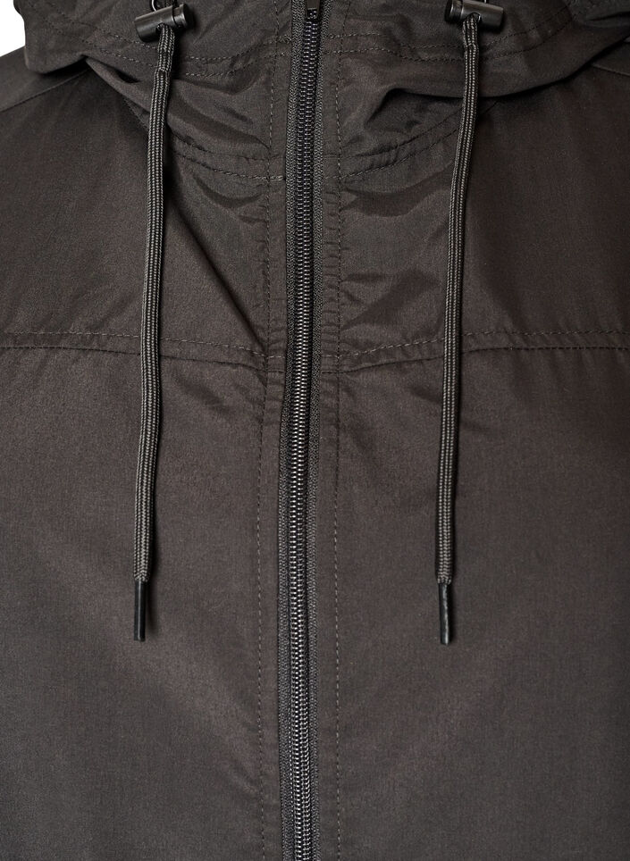 Lekka kurtka z kapturem, Czarne, Packshot image number 2