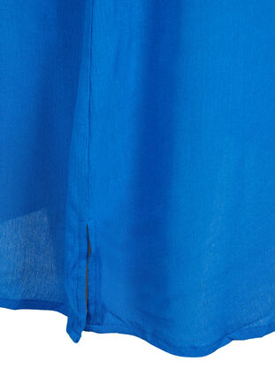 Wiskozowa sukienka koszulowa z krótkimi rekawami, Victoria blue, Packshot image number 3