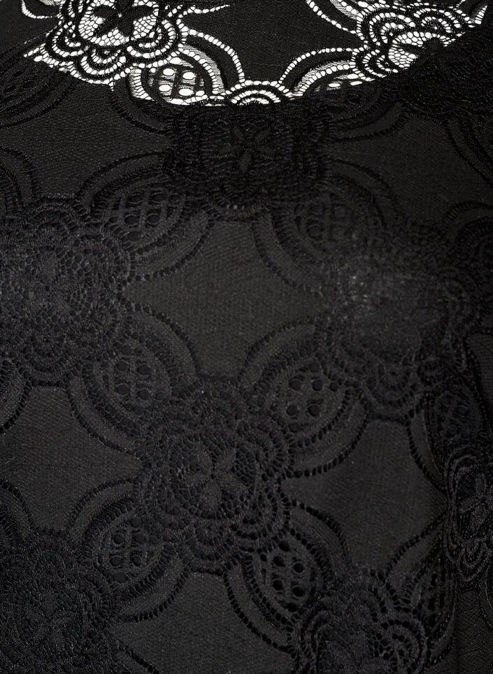 Koronkowa sukienka midi z rekawami 1/2, Czarne, Packshot image number 2