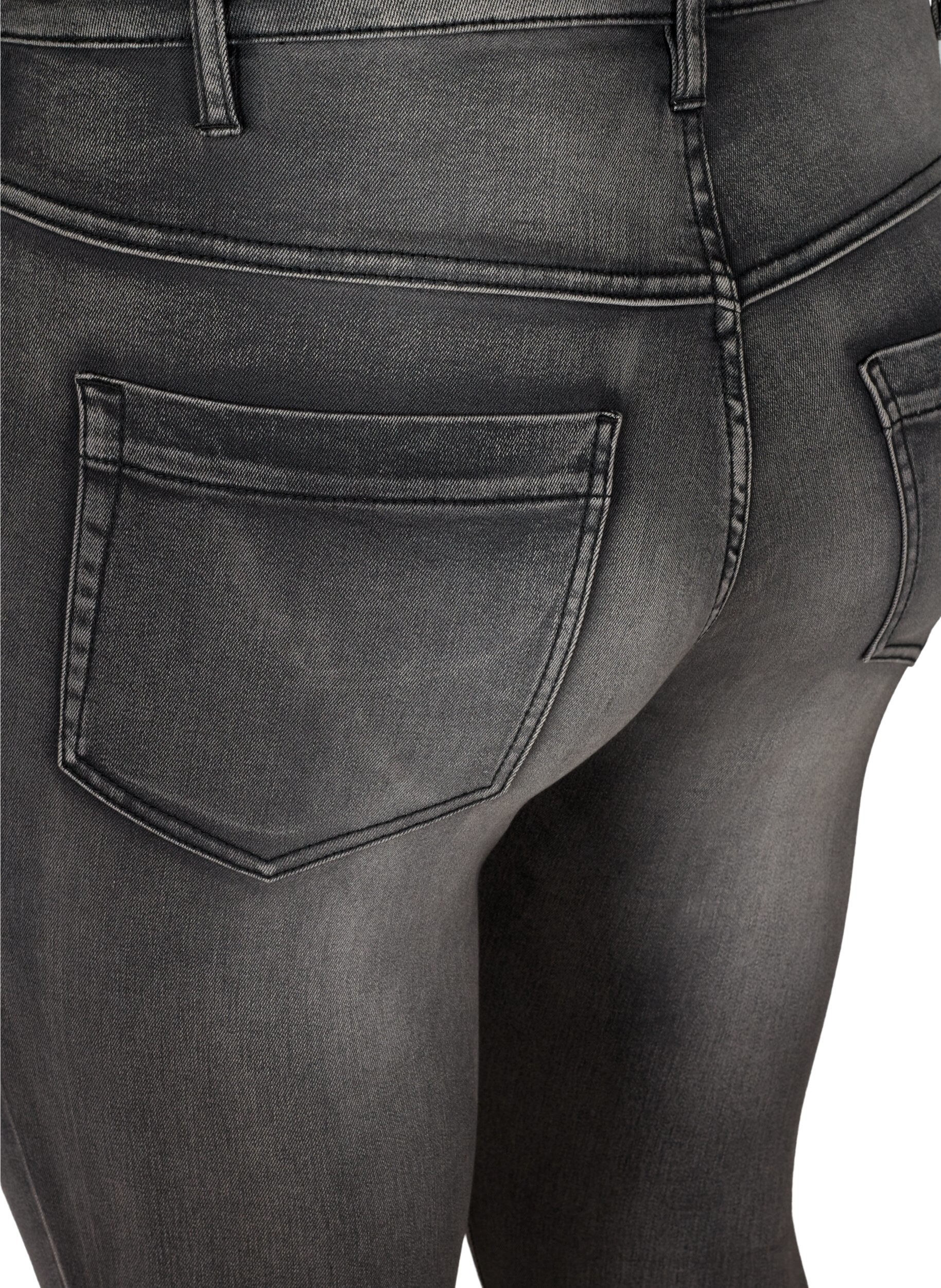 ZizziSuper waskie jeansy Amy z wysokim stanem, Dark Grey Denim, Packshot image number 3