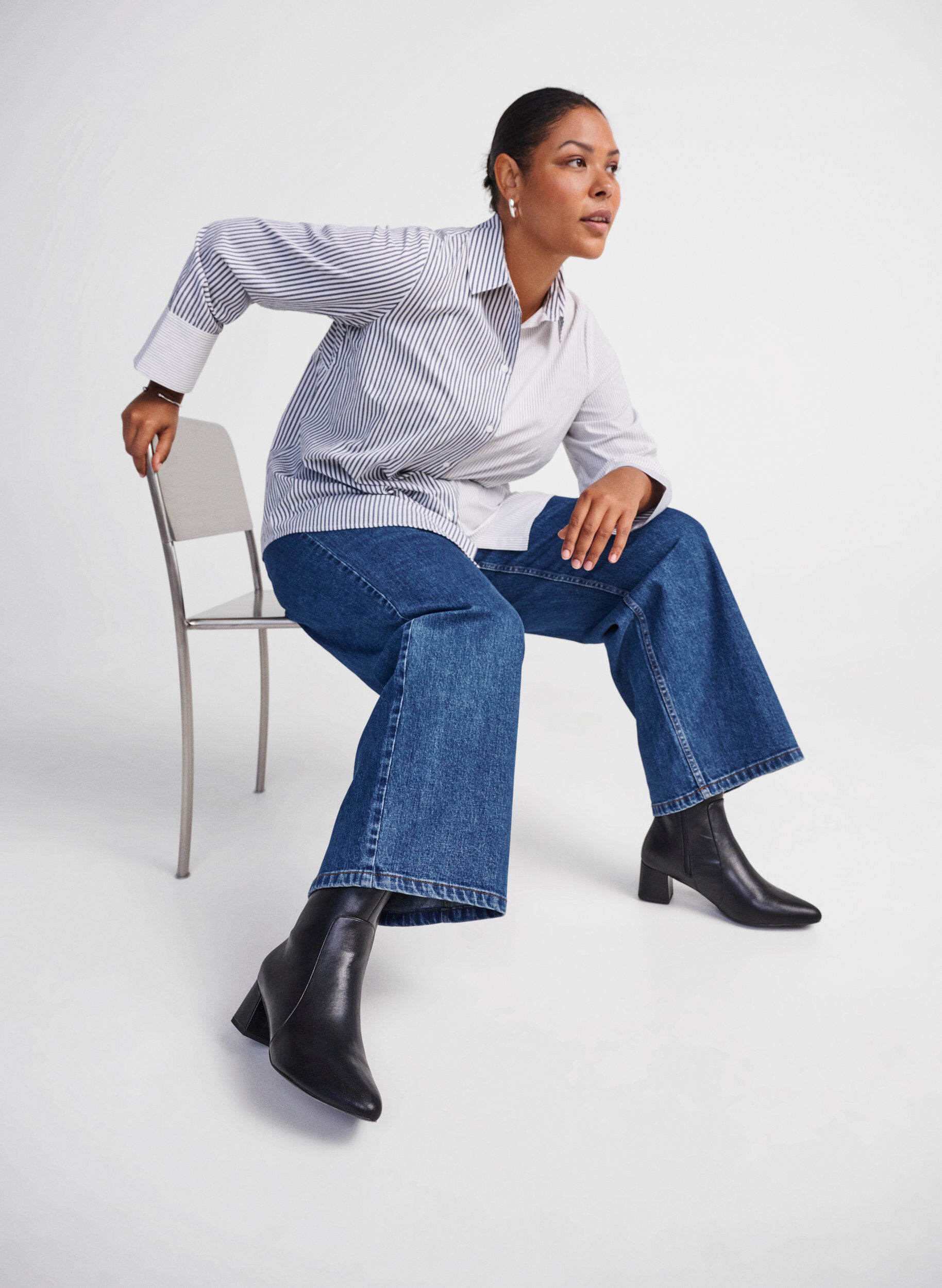 Zizzi Szerokie - Sk&oacute;rzane buty na obcasie, Black, Image image number 0