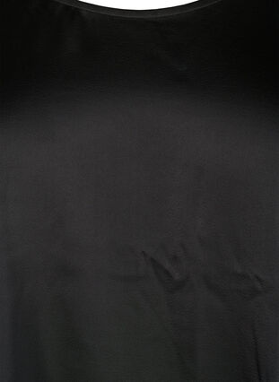 Satynowa bluzka z rekawami do lokcia, Black, Packshot image number 2