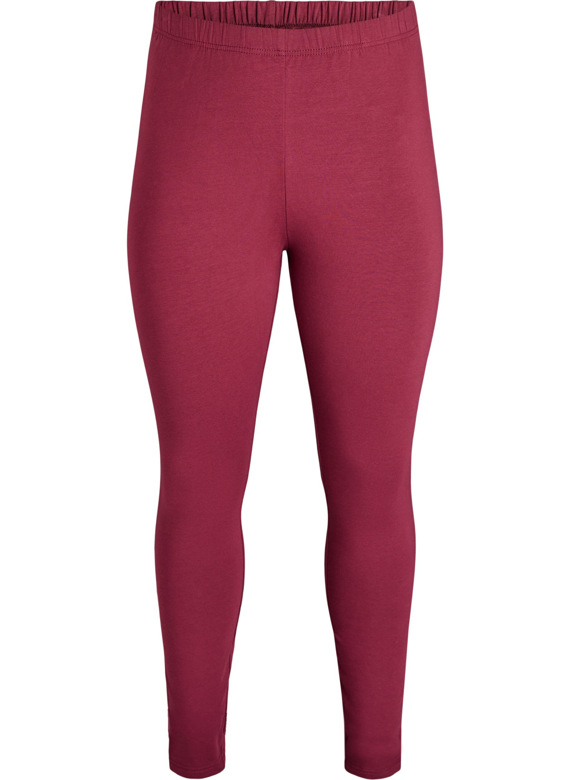 Zizzi Bawelniane legginsy z podszewka, Ciemnobordowy, Packshot image number 0