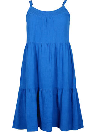 Jednolita bawelniana sukienka w kolorze tie-dye, Victoria blue, Packshot image number 0
