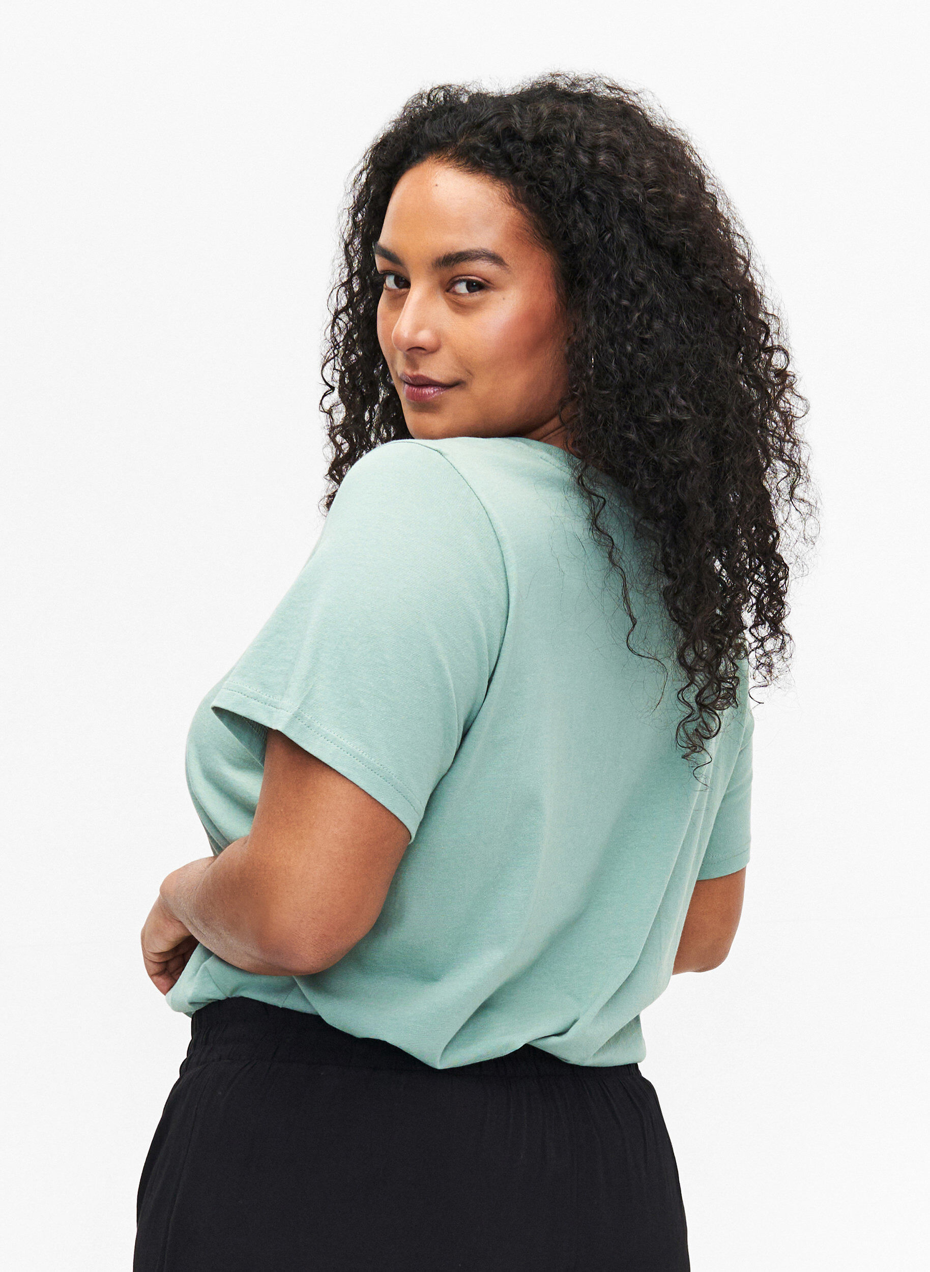 Zizzi Bawelniana koszulka z motywem, Ch. Green w. Face, Model image number 1