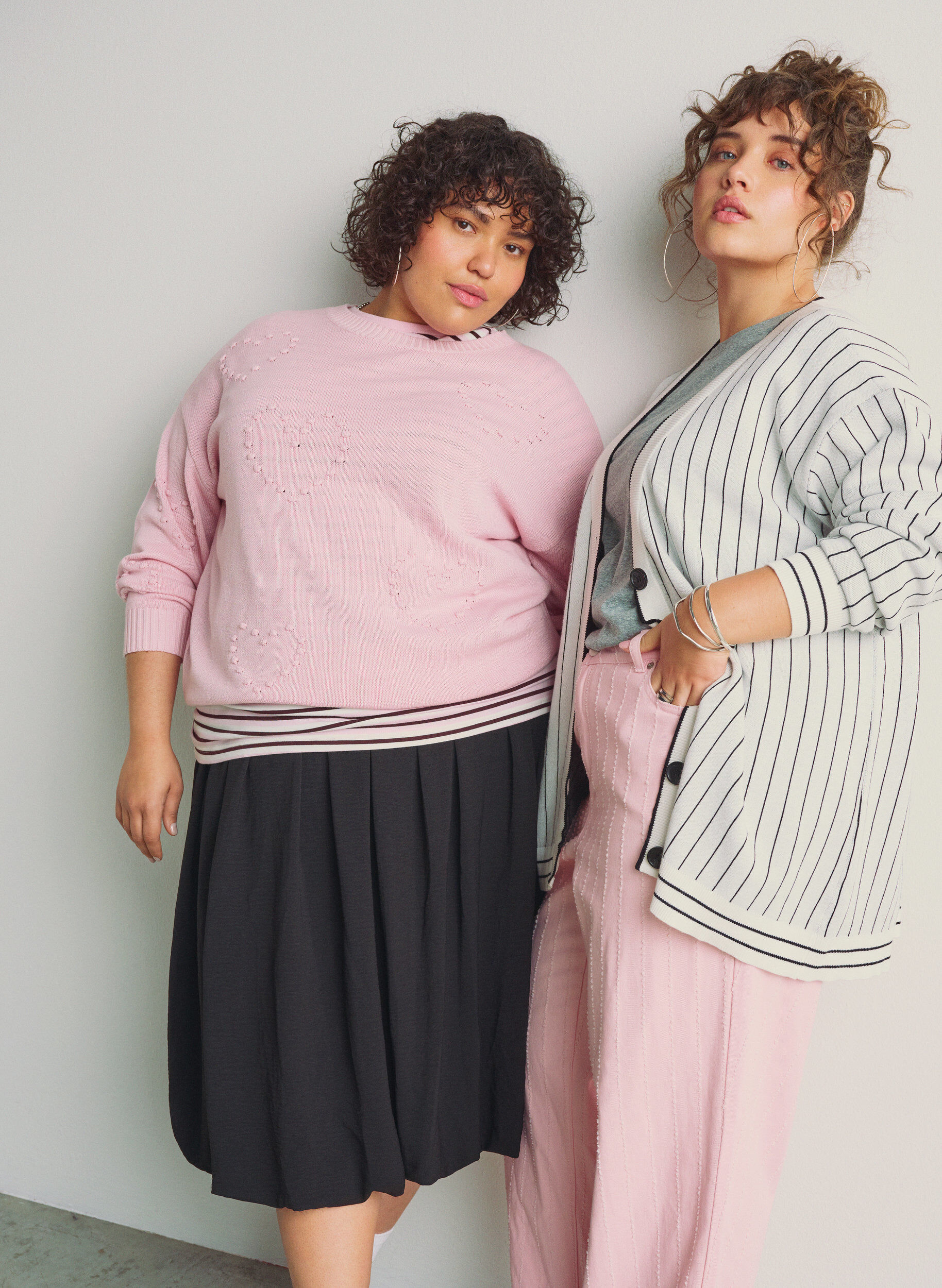 Zizzi Luzna bluzka dzianinowa z motywem serca, R&oacute;żowy, Image image number 0